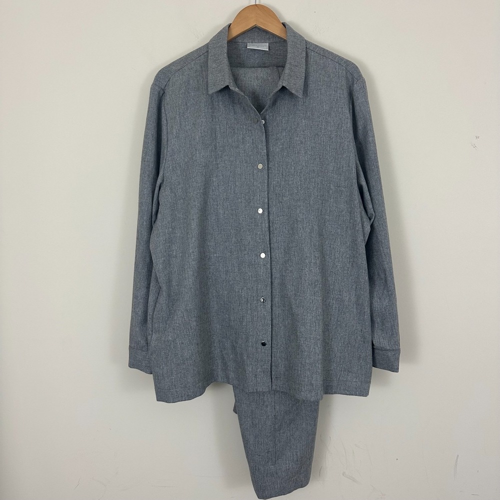 Cotswold Blouse Pants Outfit Set Gray Wool Blend True Vintage Women 22/24